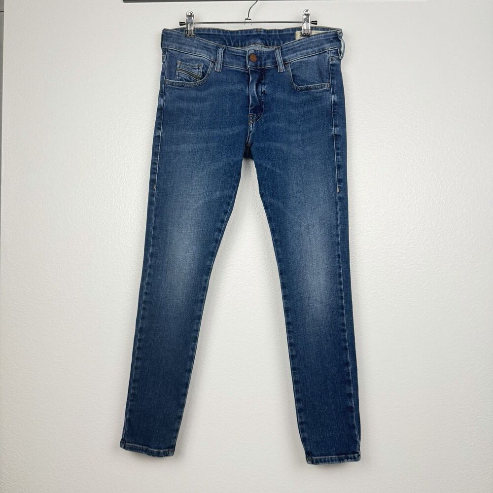 Diesel Womens Blue Denim Slandy- low Super Slim Skinny Low Rise Jeans 30x28